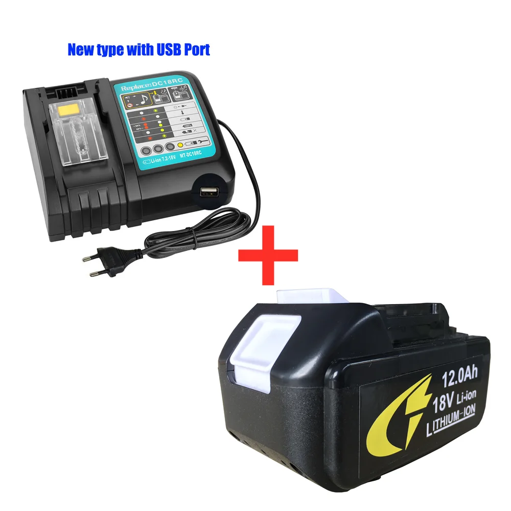 18V 12Ah BL1860 Power Tool Battery Rechargeable Battery Lithium Ion, Used for Makita BL1840 BL1850 BL1830 LXT400+ Charger
18V 12Ah BL1860 Power Tool Battery Rechargeable Battery Lithium Ion, Used for Makita BL1840 BL1850 BL1830 LXT400+ Charger