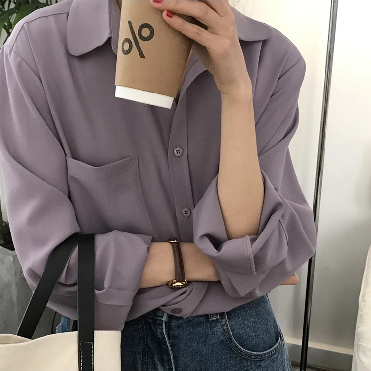 Elegant Taro Purple Ladies Tops Loose Satin Woman Blouses Shirts Vintage Minimalist Blouse 2021 Spring
Elegant Taro Purple Ladies Tops Loose Satin Woman Blouses Shirts Vintage Minimalist Blouse 2021 Spring