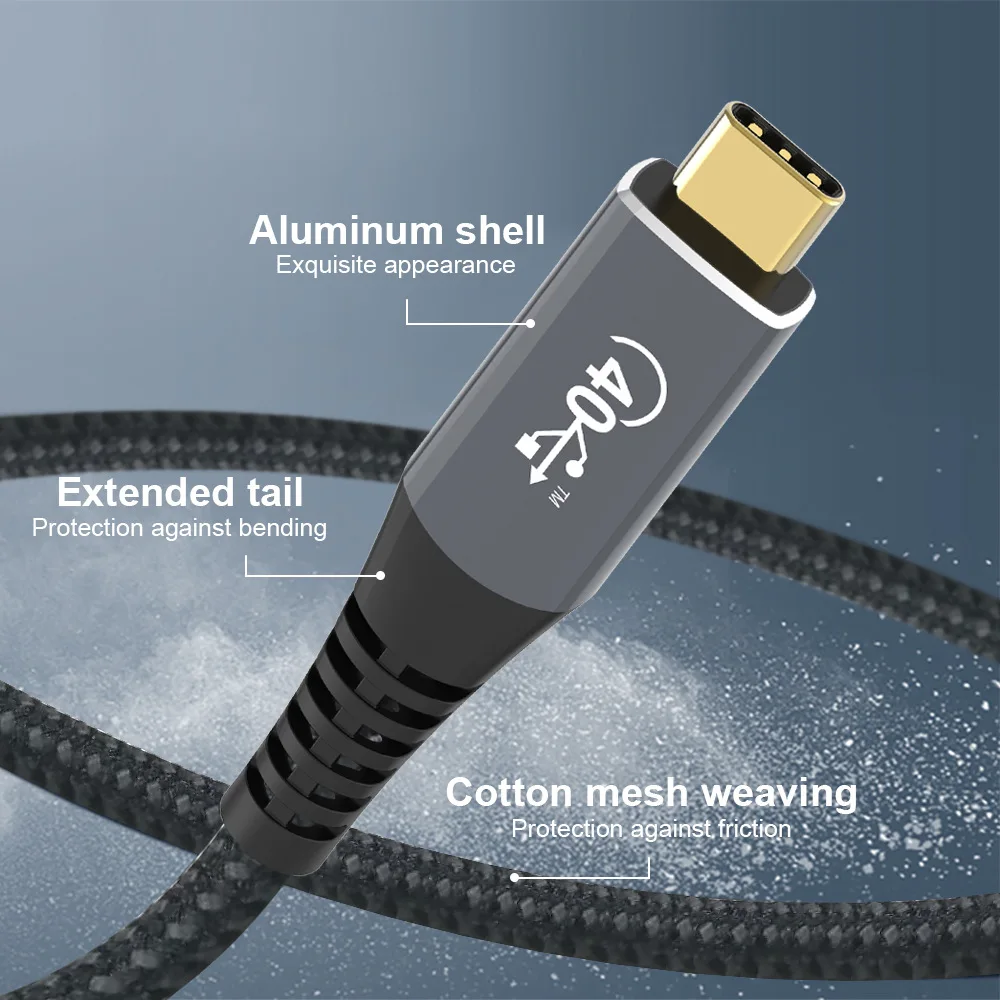 USB4.0 Cable 100W Fast Charging Cable 40Gbps USB C to USB C PD Mobile Phone Wire Data Cable Video Output for Macbook Pro Laptop
USB4.0 Cable 100W Fast Charging Cable 40Gbps USB C to USB C PD Mobile Phone Wire Data Cable Video Output for Macbook Pro Laptop