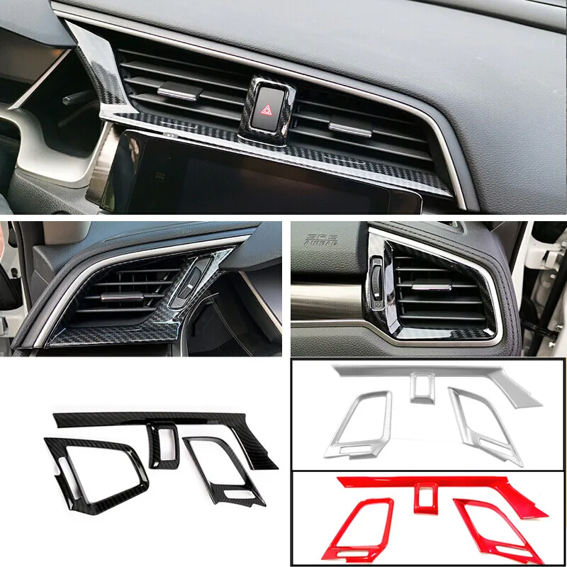 For Honda Civic 10th 2016 2017 ABS Matte/Red styling Accessories-Front Air vent outlet Dashboard console frame trim Cover 3pcs 
For Honda Civic 10th 2016 2017 ABS Matte/Red styling Accessories-Front Air vent outlet Dashboard console frame trim Cover 3pcs