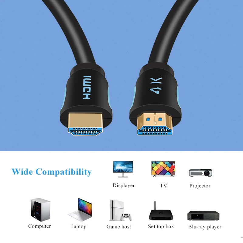 Anmck HDMI Cable 2.0 HDMI to HDMI 3m 5m 8m 10m 15m Support 3D ARC HDR 4K 60Hz Ultra HD for Splitter Switch PS4 TV Box Projector
Anmck HDMI Cable 2.0 HDMI to HDMI 3m 5m 8m 10m 15m Support 3D ARC HDR 4K 60Hz Ultra HD for Splitter Switch PS4 TV Box Projector