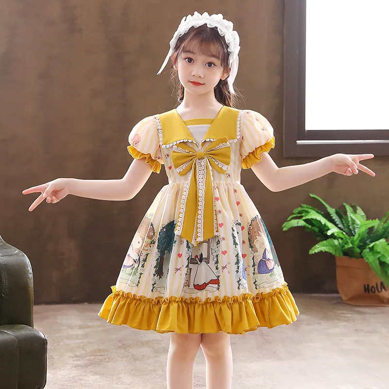 3-12 Years Old Princess Dress Girls Golden Yellow Dress Printed Children's Lolita Short Sleeves Kids Costume for Birthday 2021
3-12 Years Old Princess Dress Girls Golden Yellow Dress Printed Children's Lolita Short Sleeves Kids Costume for Birthday 2021