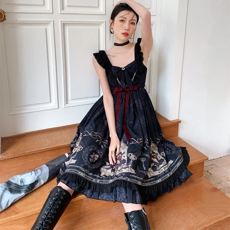 Gothic Vintage Lolita Dress Women Japanese Style Palace Princess Dresses Sleeveless Cute Party Dress Sweet Cosplay Costume
Gothic Vintage Lolita Dress Women Japanese Style Palace Princess Dresses Sleeveless Cute Party Dress Sweet Cosplay Costume
