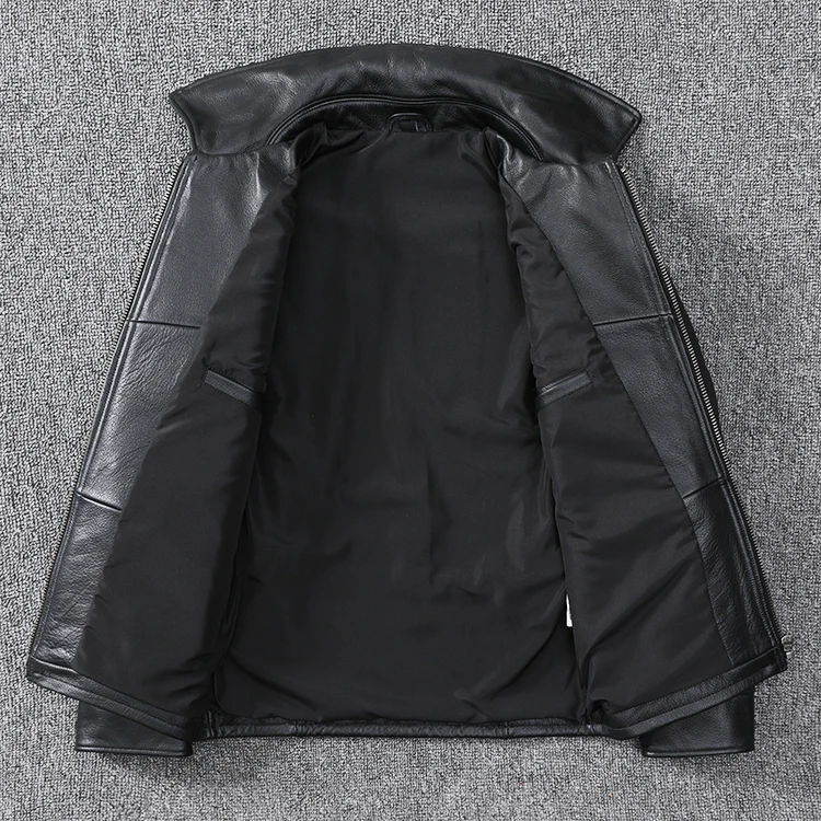 Free Leather arrival.Genuine jacket.Dads black cowhide clothes.men leather coat.father casual leather clothing.
Free Leather arrival.Genuine jacket.Dads black cowhide clothes.men leather coat.father casual leather clothing.