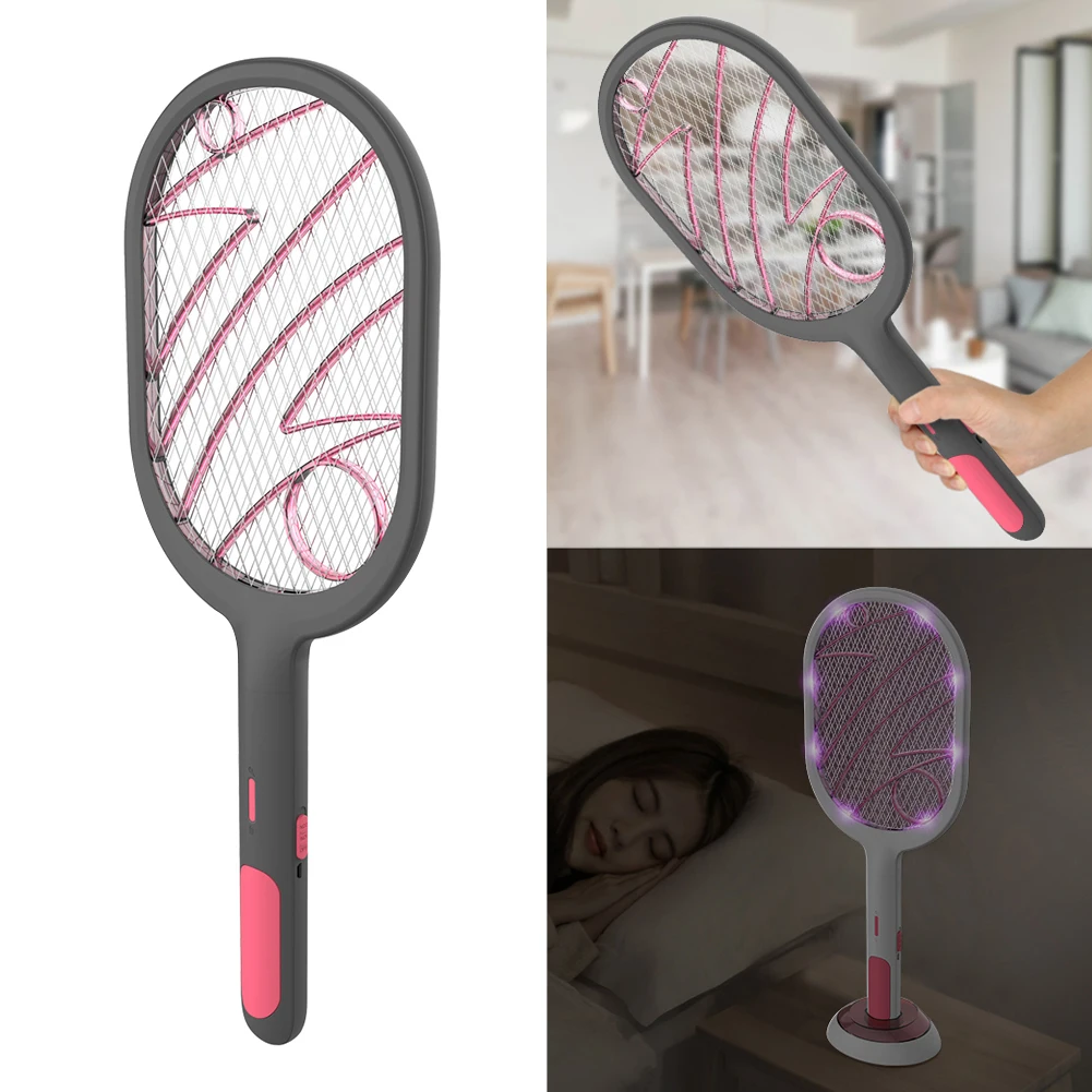 

Электрическая ловушка для комаров 2 режима 1200 мА/ч, USB, Перезаряжаемые дома ракетки вставки Fly мухобойка убийца ловушка для комаров