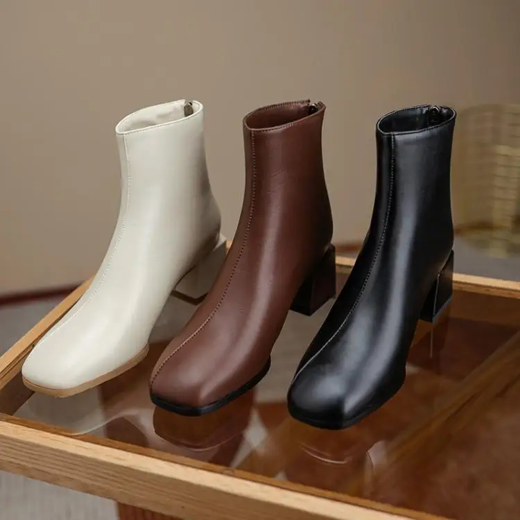 Zipper Shoes Lady Boots Rubber Ankle White Large Size Autumn Rock Med Solid Basic Short Plush Square Toe Microfiber Metal Decora
Zipper Shoes Lady Boots Rubber Ankle White Large Size Autumn Rock Med Solid Basic Short Plush Square Toe Microfiber Metal Decora