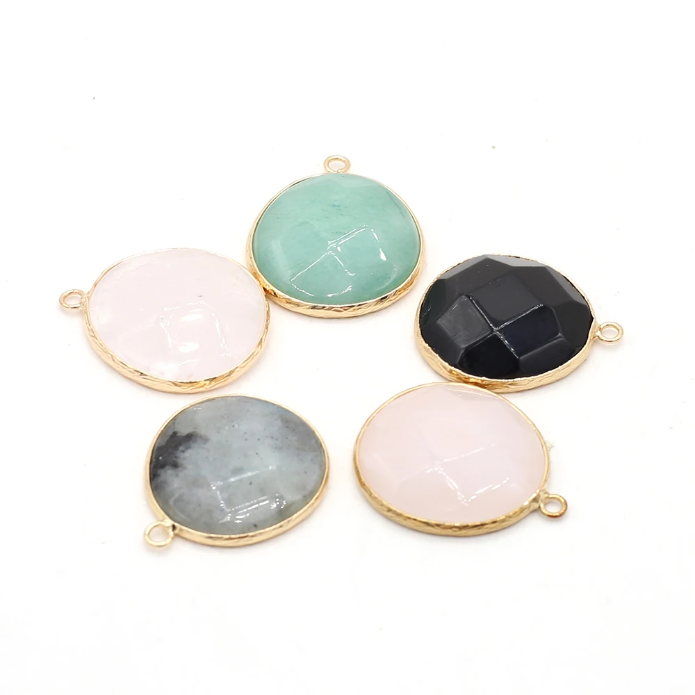 Natural Stone Agates Rose Quartz Amazonite Round Faceted Pendant For Jewelry MakingDIY Necklace Earring Accessory Charm Gift1PCS
Natural Stone Agates Rose Quartz Amazonite Round Faceted Pendant For Jewelry MakingDIY Necklace Earring Accessory Charm Gift1PCS