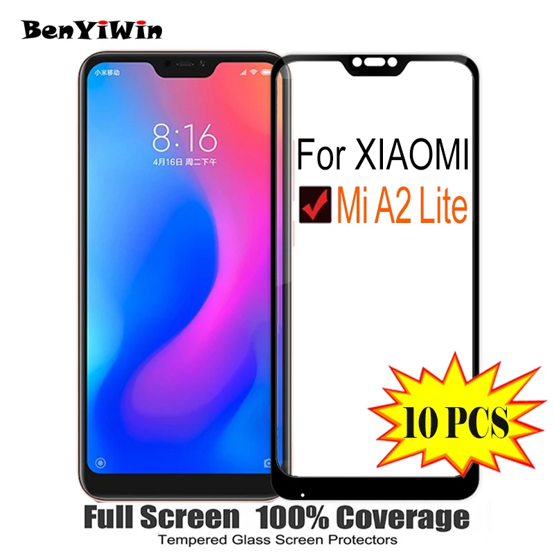 Защита для экрана закаленное стекло полное покрытие Xiaomi Mi A2 Lite 9H на устойчивое к