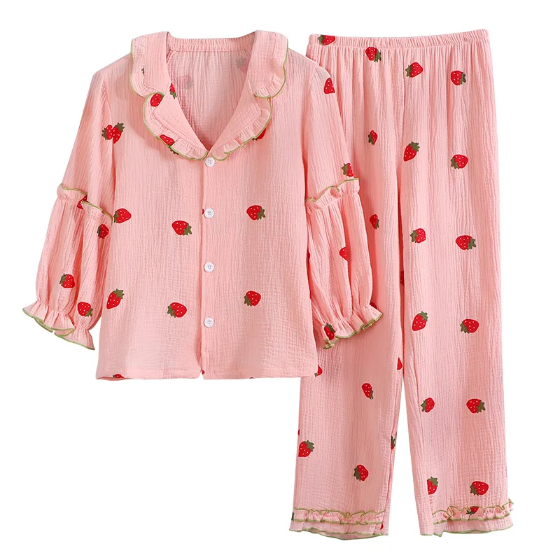 Autumn 2020 Women Pajamas Fashion Lovely Pink Sleepwear 100% Cotton Princess Loungewear Long Sleeve Loose Home Clothes 2 Piece
Autumn 2020 Women Pajamas Fashion Lovely Pink Sleepwear 100% Cotton Princess Loungewear Long Sleeve Loose Home Clothes 2 Piece