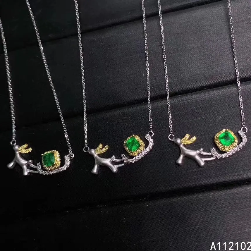 KJJEAXCMY fine Jewelry 925 Sterling Silver Natural Emerald Girl noble Pendant Necklace Support Test Chinese style hot selling
KJJEAXCMY fine Jewelry 925 Sterling Silver Natural Emerald Girl noble Pendant Necklace Support Test Chinese style hot selling