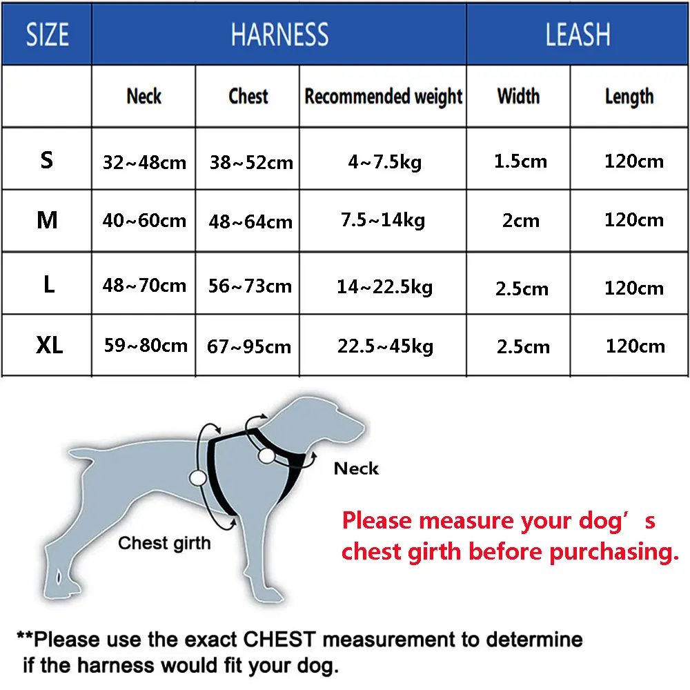 Adjustable Dog Harness No Pull Reflective Breathable Pet Harness Vest Leash Set For Puppy Medium Large Dogs Outing Training
Adjustable Dog Harness No Pull Reflective Breathable Pet Harness Vest Leash Set For Puppy Medium Large Dogs Outing Training