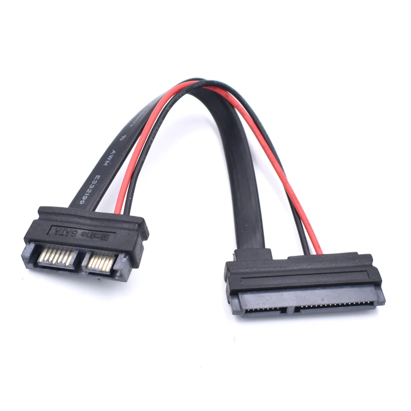 Кабель Slim Line SATA 50 шт./лот 15 см кабель 13Pin 7 + 6 Папа-SATA последовательный ATA 22Pin мама |