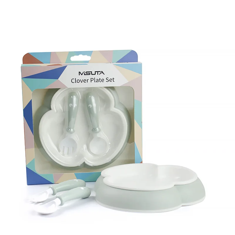 Baby Clover Plate Spork Solid Food Tableware Set Infant Eating Bowl Training Bowl Non-Slip Detachable
Baby Clover Plate Spork Solid Food Tableware Set Infant Eating Bowl Training Bowl Non-Slip Detachable