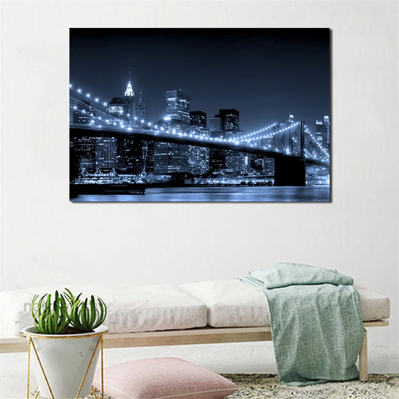 New York Manhattan Bridge Night Landscape Canvas Posters Prints Wall Art Painting Decorative Picture Living Room Home Decoration
New York Manhattan Bridge Night Landscape Canvas Posters Prints Wall Art Painting Decorative Picture Living Room Home Decoration
