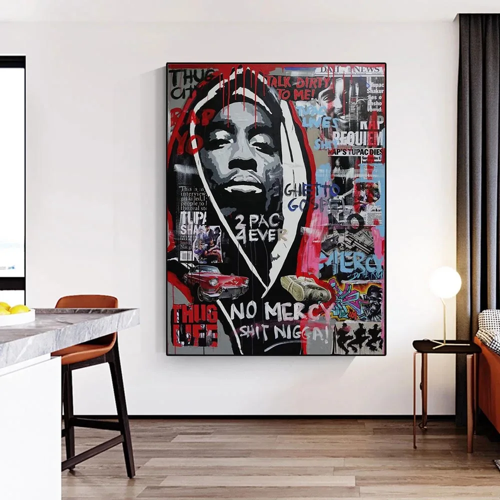 Graffiti Street Wall Art Rap Music Star Canvas Painting Hip Hop Rapper Poster Print 2 PAC Eminem Picture For Home Decor Cuadros
Graffiti Street Wall Art Rap Music Star Canvas Painting Hip Hop Rapper Poster Print 2 PAC Eminem Picture For Home Decor Cuadros