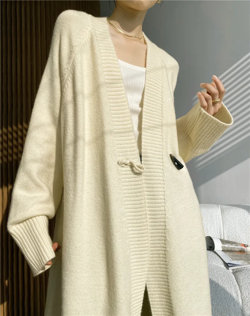 New Elegant Apricot Woolen Cardigans Women Single Button Loose Sweater Cardigans Woman Korean Streetwear Long Knit Coat Winter
New Elegant Apricot Woolen Cardigans Women Single Button Loose Sweater Cardigans Woman Korean Streetwear Long Knit Coat Winter