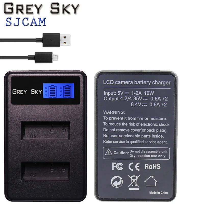 Новый аккумулятор SJCAM sj4000 eken H9 GIT-LB101 GIT sj5000 sj6000 sj7000 SJ8000 SJ9000 + двойное зарядное