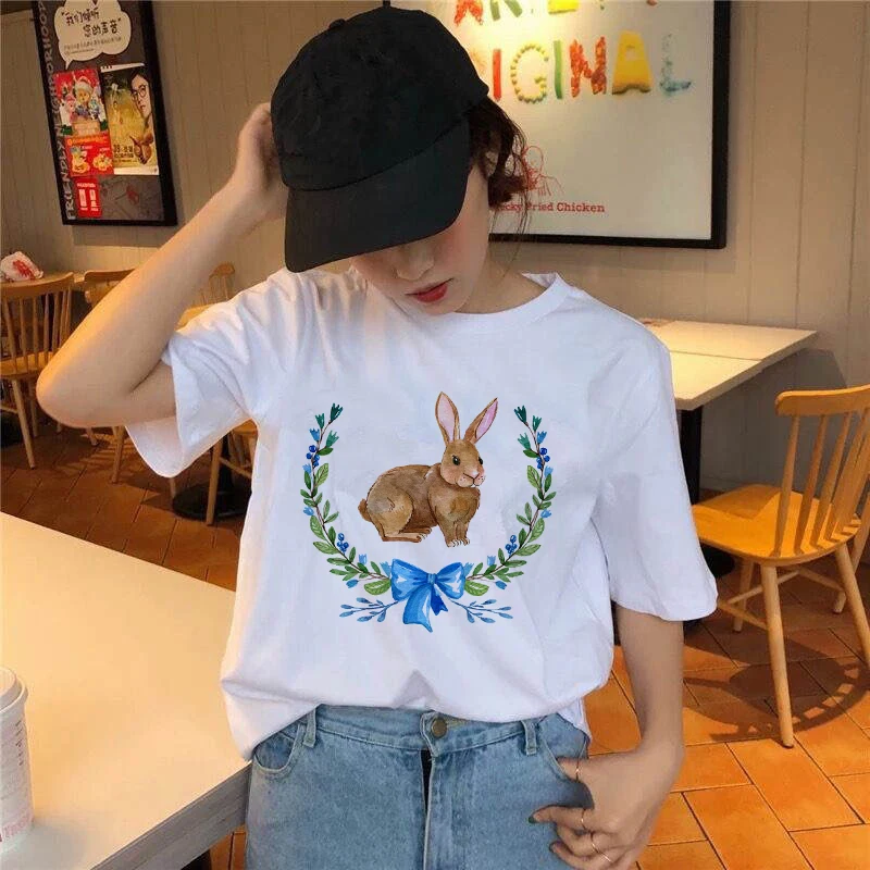 Cute Cartoon Rabbits Tshirt Women Fashion Graphic Ladies Top Tshirt Female Tee Shirts Women white Tees Tops Female Clothes
Cute Cartoon Rabbits Tshirt Women Fashion Graphic Ladies Top Tshirt Female Tee Shirts Women white Tees Tops Female Clothes