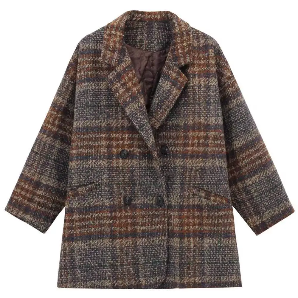 Women Vintage Woolen Loose Coats female Double Breasted Turn-down Collar Overcoat Winter Korean Overcoat
Women Vintage Woolen Loose Coats female Double Breasted Turn-down Collar Overcoat Winter Korean Overcoat