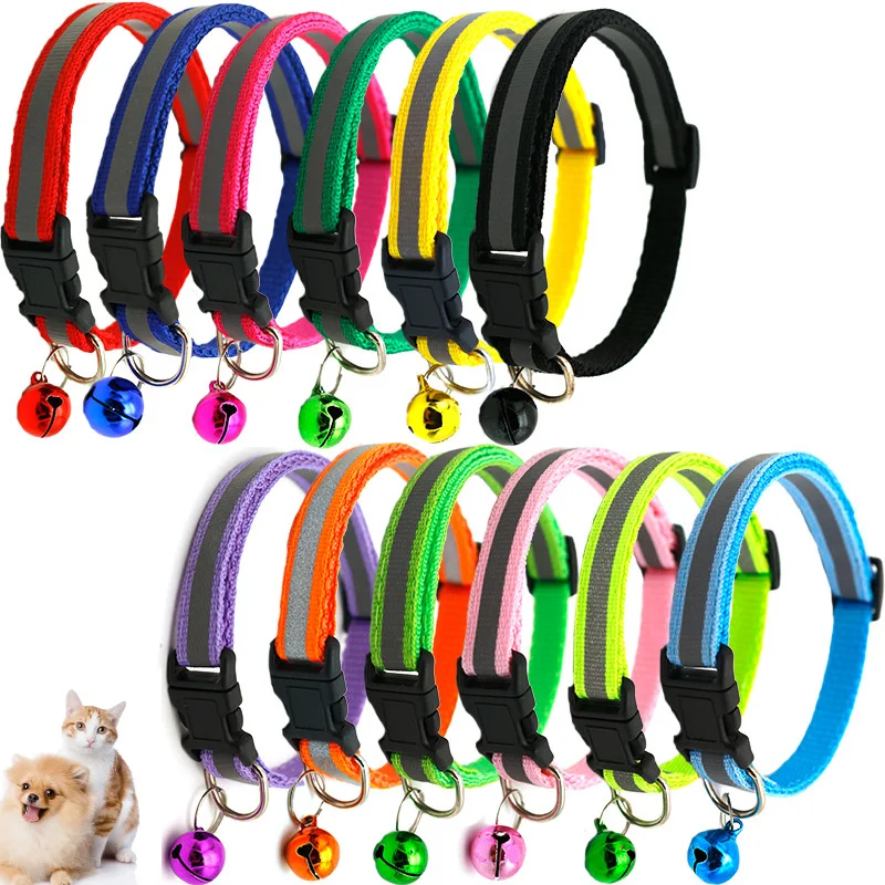 Adjustable Nylon Dog Collars Pet Collars with Bells Charm Necklace Collar for Little Dogs Cat Collars Pet Supplies Acessorios 
Adjustable Nylon Dog Collars Pet Collars with Bells Charm Necklace Collar for Little Dogs Cat Collars Pet Supplies Acessorios