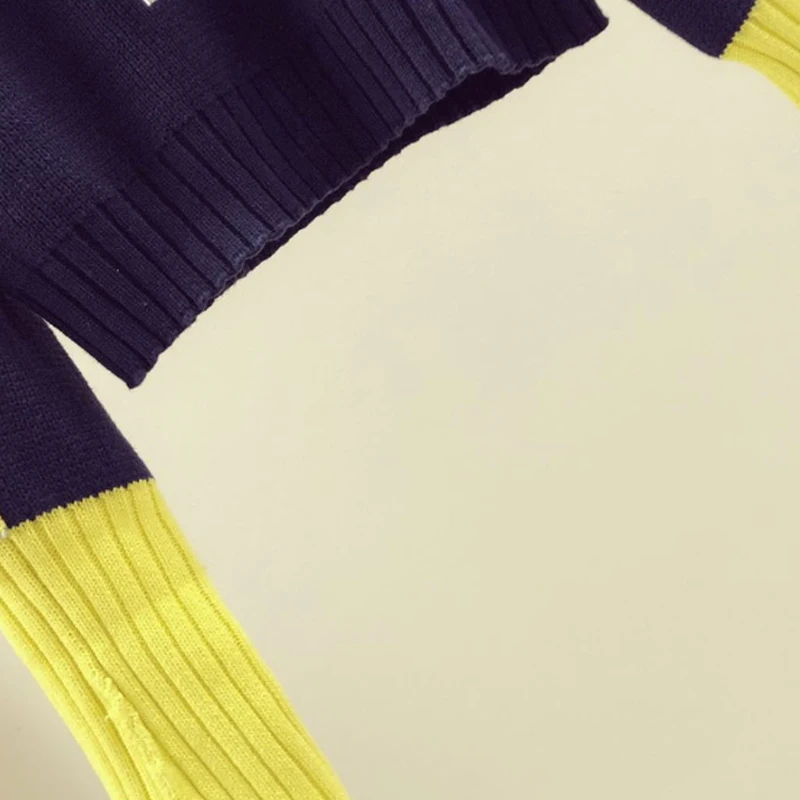 CHICEVER Navy Sweater For Women Lapel Long Sleeve Patchwork Lace Up Hit Color Loose Knitted Pullovers Female 2020 Winter Clothes
CHICEVER Navy Sweater For Women Lapel Long Sleeve Patchwork Lace Up Hit Color Loose Knitted Pullovers Female 2020 Winter Clothes