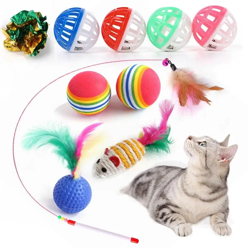 20 Pcs/Set Funny Cat Toy Ball With Small Bell Interactive Cat Feather Wand Toys Colorful Kitten Teaser Toy Pet Cats Accessories
20 Pcs/Set Funny Cat Toy Ball With Small Bell Interactive Cat Feather Wand Toys Colorful Kitten Teaser Toy Pet Cats Accessories