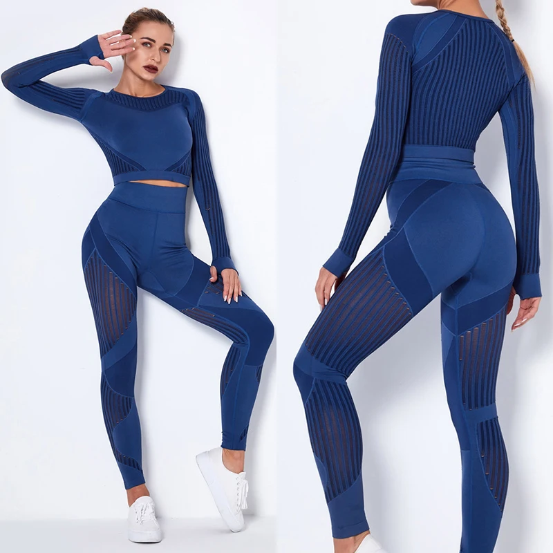 Seamless Gym Sets Sport Outfit For Woman Yoga Set Tracksuit Workout Clothes Long Sleeve Top+High Waist Leggings Fitness Suit
Seamless Gym Sets Sport Outfit For Woman Yoga Set Tracksuit Workout Clothes Long Sleeve Top+High Waist Leggings Fitness Suit