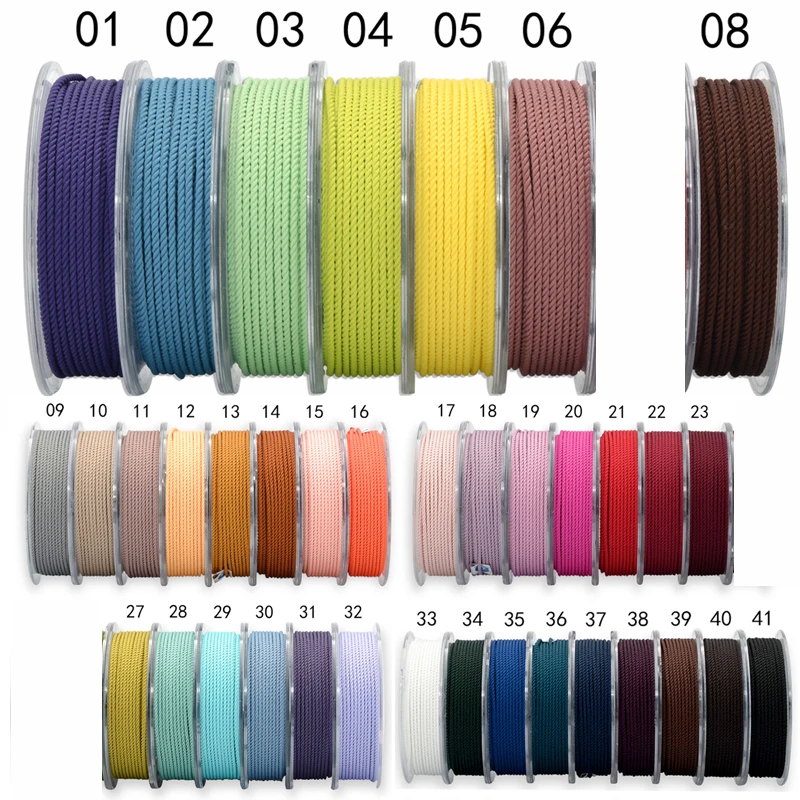 

OAR 1-3mm Silk thread milan Braided cord 49 colors DIY Jewelry Accessories Twine Beading Threads HandCrafts rope