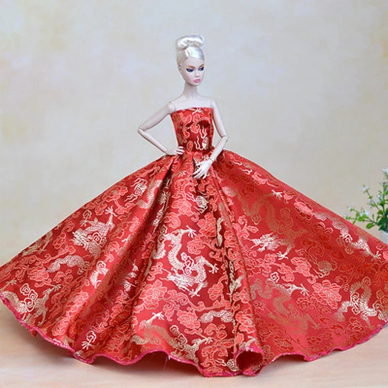 Chinese Red Dragon Formal Wedding Dress For Barbie Dolls Party Dress Vestido Gown For 1/6 BJD Dolls Clothes Gifts For Girls
Chinese Red Dragon Formal Wedding Dress For Barbie Dolls Party Dress Vestido Gown For 1/6 BJD Dolls Clothes Gifts For Girls