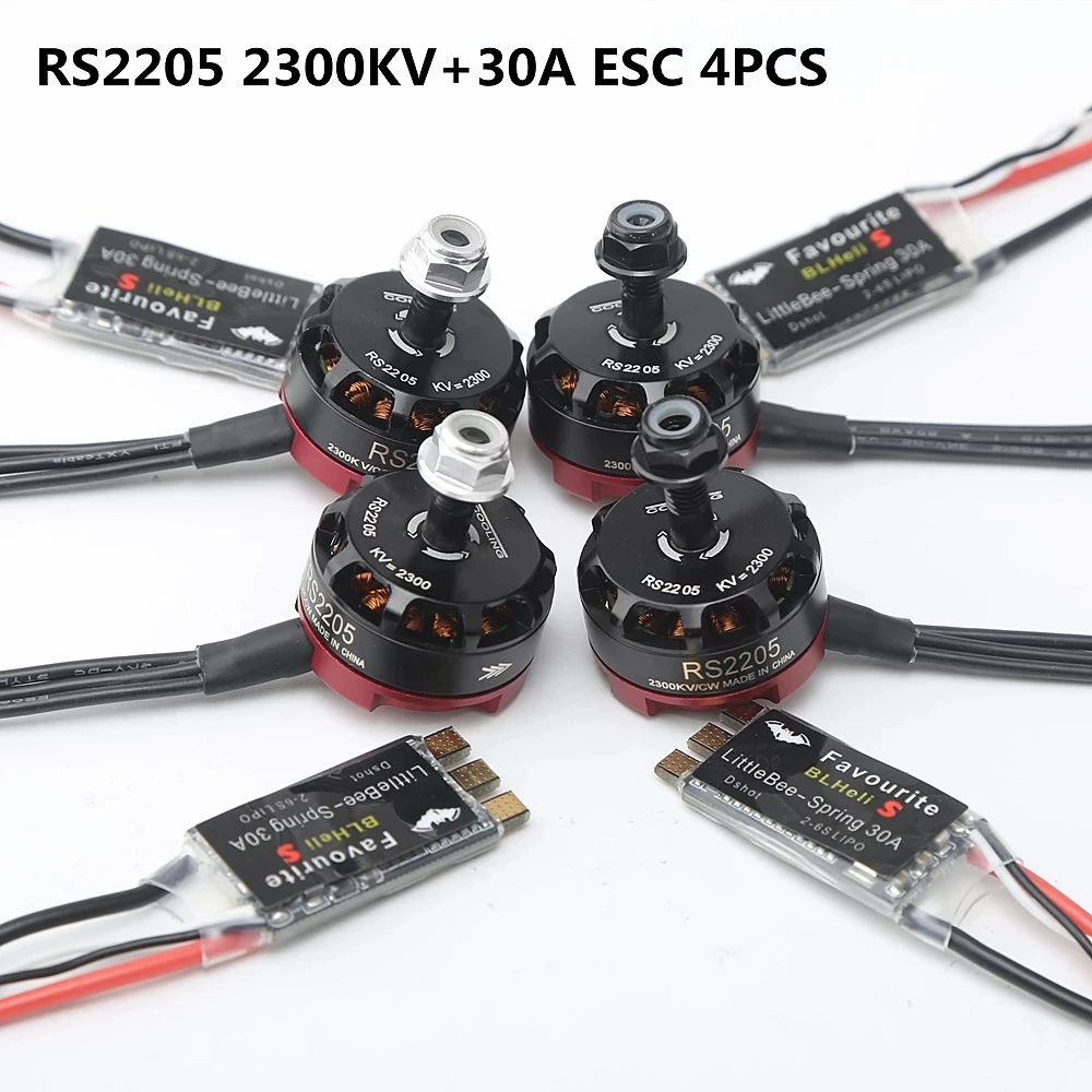 Бесщеточный двигатель RS2205 2205 2300KV CW CCW с LittleBee 20A/30A blheli _ s ESC для FPV RC QAV250 X210 гоночный