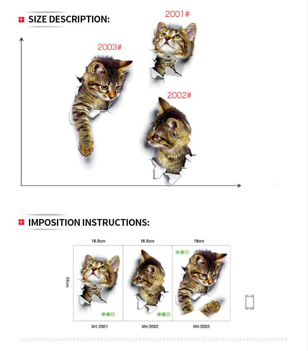 Cute cat wall stickers living room bedroom decoration creative simulation animal wall stickers bathroom toilet stickers
Cute cat wall stickers living room bedroom decoration creative simulation animal wall stickers bathroom toilet stickers