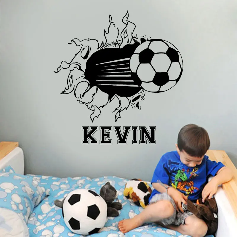 Soccer Ball Breaking Through Wall Vinyl Decal custom name Kids Boys Room Wall Art sticker Soccer Gym Sports Vinyl Sticker S317
Soccer Ball Breaking Through Wall Vinyl Decal custom name Kids Boys Room Wall Art sticker Soccer Gym Sports Vinyl Sticker S317