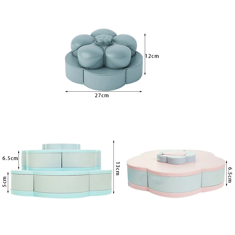 Petal-Shape Rotating Candy Box Snack Nut Box Flower Candy Fruit Plate Food Storage Case Two-deck Dried Fruit Storage Organizer
Petal-Shape Rotating Candy Box Snack Nut Box Flower Candy Fruit Plate Food Storage Case Two-deck Dried Fruit Storage Organizer
