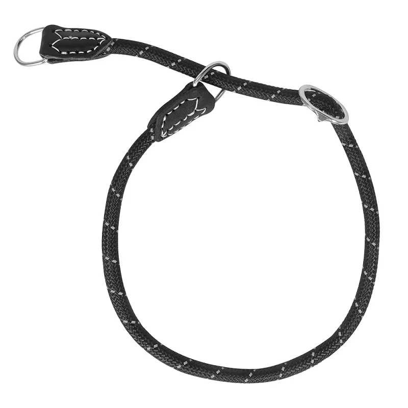 Reflective Nylon P chain dog Collar Handmade leather dog Collars black Round rope soft adjustable dog neck chains length 60cm
Reflective Nylon P chain dog Collar Handmade leather dog Collars black Round rope soft adjustable dog neck chains length 60cm