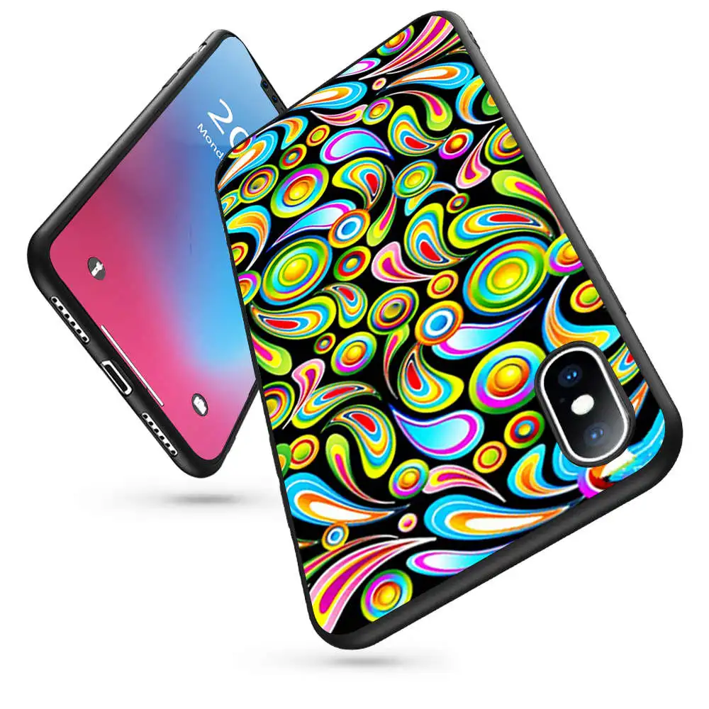 Coque Psychedelic Color Drops Hellip Soft Silicone Phone Case for iPhone 11 Pro Max X 5S 6 6S XR XS 7 8 Plus Cover | Мобильные