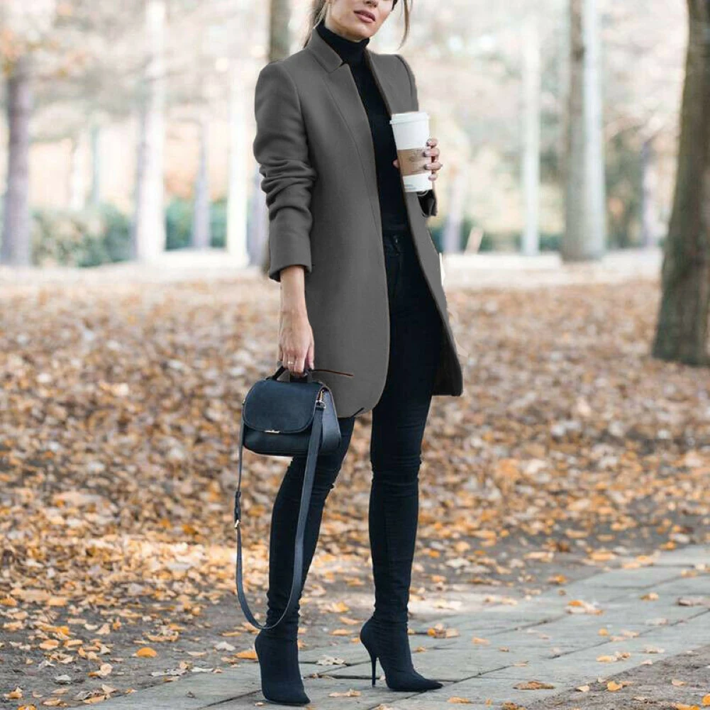 Fashion Plus Size Women Woolen Coat Office Lady Autumn Solid Color Stand Collar Woolen For Women's Clothings Warm coat M-5XL
Fashion Plus Size Women Woolen Coat Office Lady Autumn Solid Color Stand Collar Woolen For Women's Clothings Warm coat M-5XL