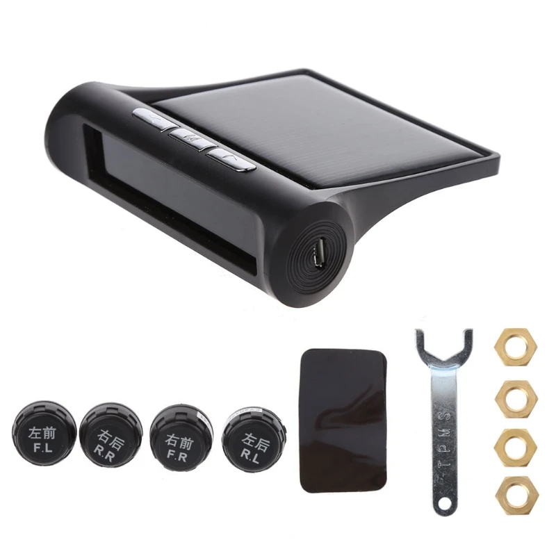 Solar Energy TPMS Tire Pressure Monitor System Adjustable LCD Display w/ USB Charger G99F
Solar Energy TPMS Tire Pressure Monitor System Adjustable LCD Display w/ USB Charger G99F