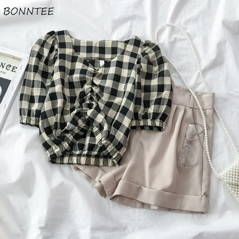 Sets Women Plaid Crop Top Ruched Wide Leg Short Retro Students Chic Female Two Pieces Trendy New Arrival Panelled Elegant Casual
Sets Women Plaid Crop Top Ruched Wide Leg Short Retro Students Chic Female Two Pieces Trendy New Arrival Panelled Elegant Casual