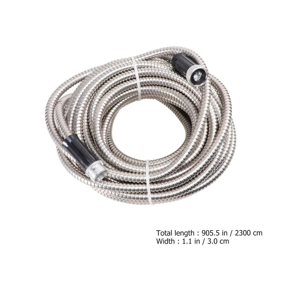 25Ft Stainless Steel Lightweight Garden Hose Heavy Duty Metal Watering Hose Garden Water Hose Pipe Free Spray Nozzle Home Silver
25Ft Stainless Steel Lightweight Garden Hose Heavy Duty Metal Watering Hose Garden Water Hose Pipe Free Spray Nozzle Home Silver