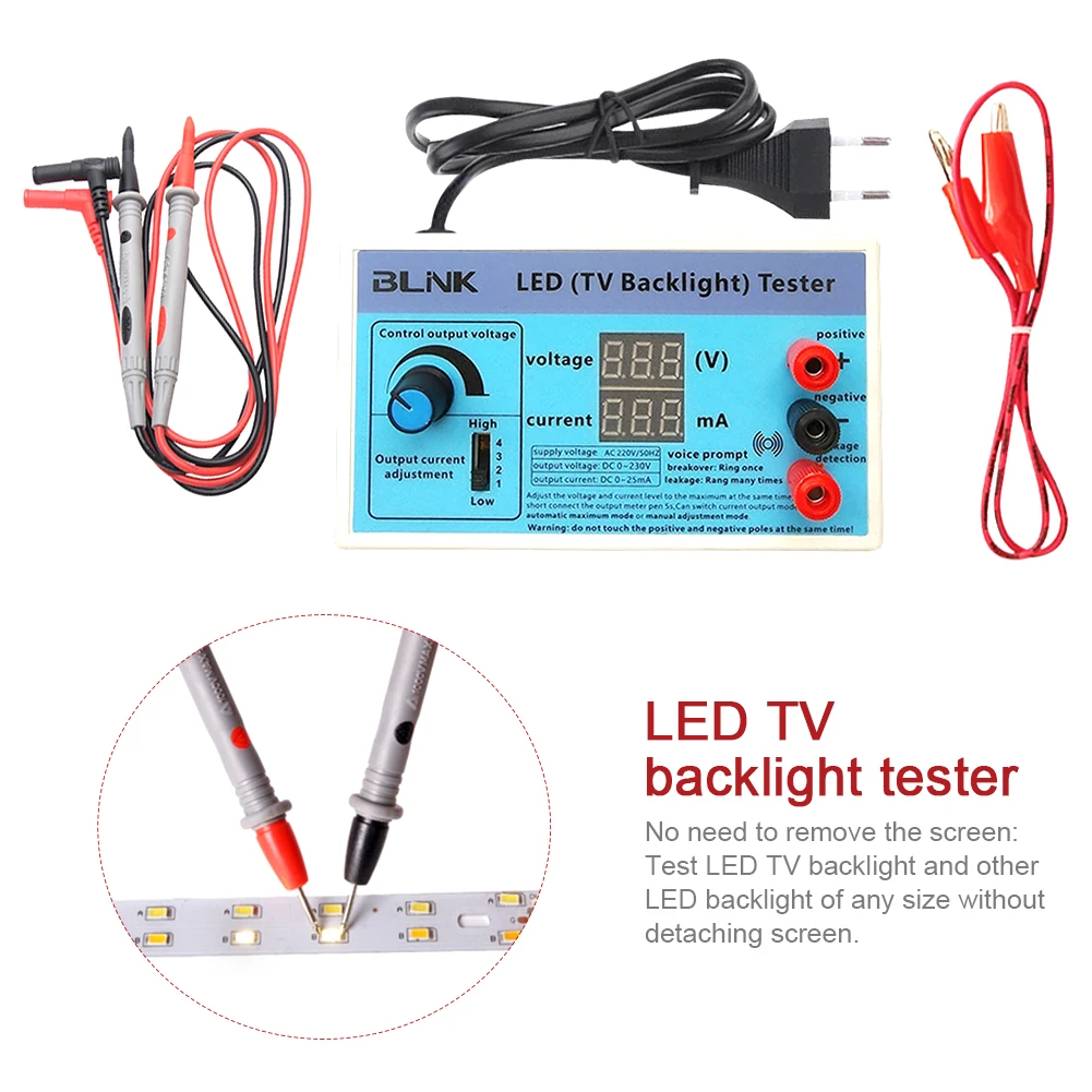 Output 0-300V Lamp Bead With Meter Pen Measurement Tool High Brightness LCD Digital Display LED TV Backlight Tester Detect Home
Output 0-300V Lamp Bead With Meter Pen Measurement Tool High Brightness LCD Digital Display LED TV Backlight Tester Detect Home
