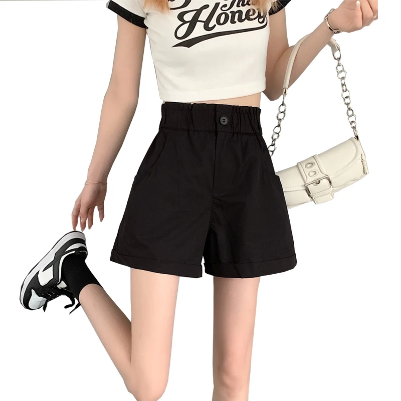 Wide Leg Casual Shorts Women's Natural Waist Straight Leg Cropped Pants Female Elastic Waist High Waist White Overalls
Wide Leg Casual Shorts Women's Natural Waist Straight Leg Cropped Pants Female Elastic Waist High Waist White Overalls