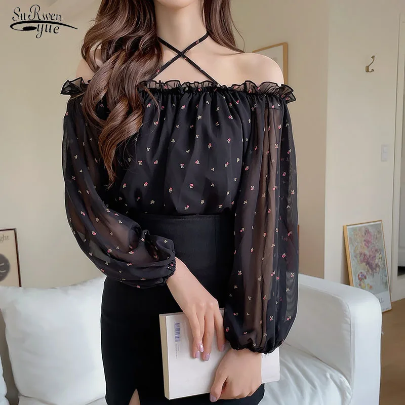 Summer 2021 New Slash Neck Print Floral Chiffon Shirt Women Off Shoulder Blouse Women Clothing Sweet Girls Long Sleeve Top 14937
Summer 2021 New Slash Neck Print Floral Chiffon Shirt Women Off Shoulder Blouse Women Clothing Sweet Girls Long Sleeve Top 14937