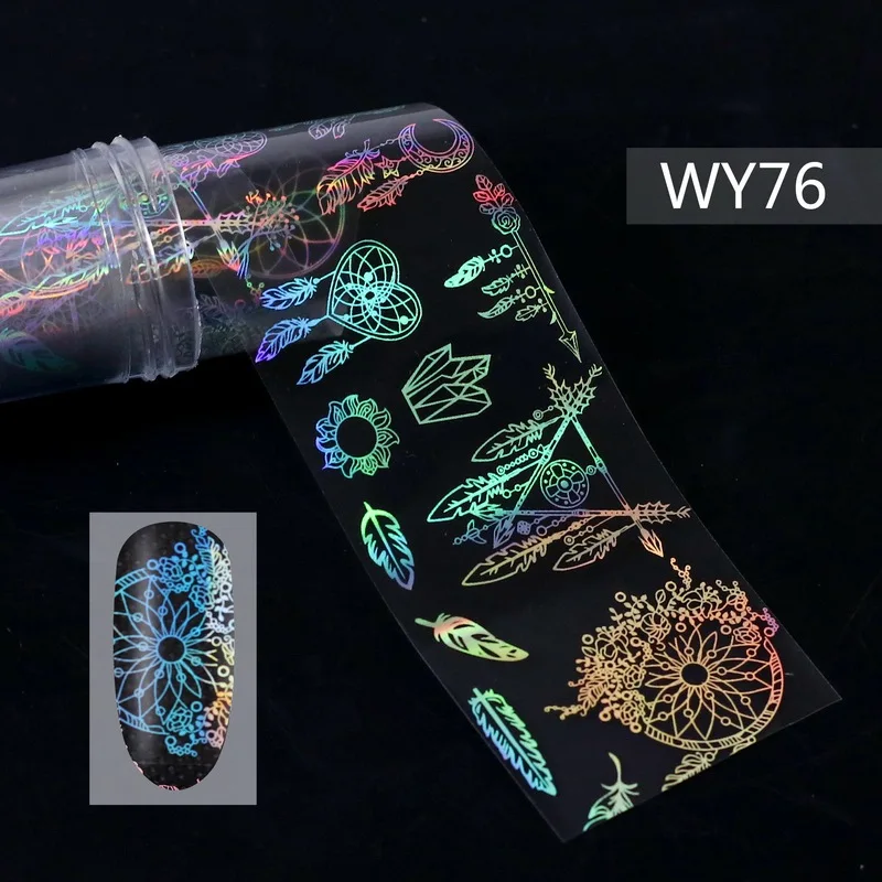 

Holographic Nail Foil Laser Leaf Flower Animal Music Snowman Mix 4*100cm Nail Art Transfer Stickers