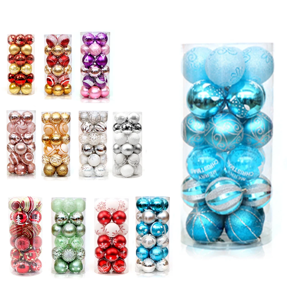 PVC 24Pcs/Set 6cm Color Snowflake A Box Of Christmas Tree Ball Decoration Balls Holiday Beautiful Different Grinding Designs
PVC 24Pcs/Set 6cm Color Snowflake A Box Of Christmas Tree Ball Decoration Balls Holiday Beautiful Different Grinding Designs