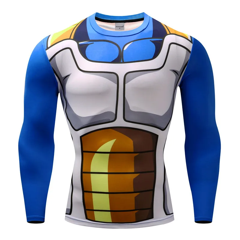 Аниме 3D печатных футболки мужской спортивной компрессионной одежды для занятий