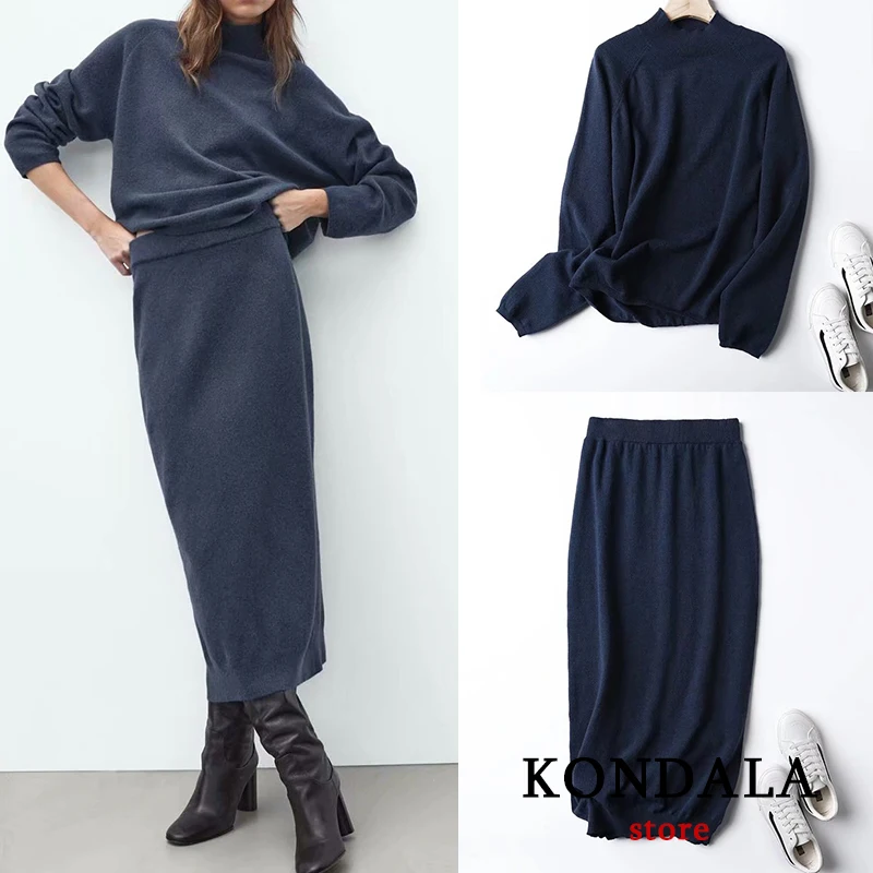 KONDALA Za 2021 Women Winter Knitted Winter Suits O Neck Loose Sweaters and High Waist Straight Midi Skirts Female Elegant Sets
KONDALA Za 2021 Women Winter Knitted Winter Suits O Neck Loose Sweaters and High Waist Straight Midi Skirts Female Elegant Sets
