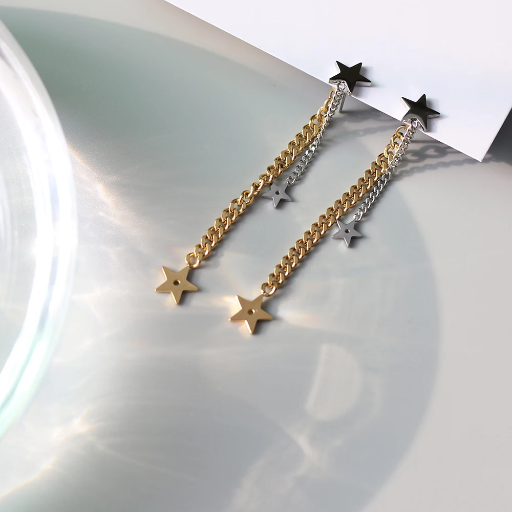 Fashion Gold Chain With Star Charm Stud Earrings Long Tassel Drop Earrings For Women Party Jewelry Gift
Fashion Gold Chain With Star Charm Stud Earrings Long Tassel Drop Earrings For Women Party Jewelry Gift