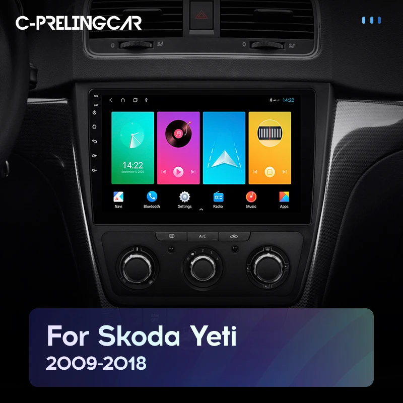 Автомагнитола C-prelingcar 1 2 din с видеорегистратором для SKODA Yeti 5L 2009-2018 android 10 0