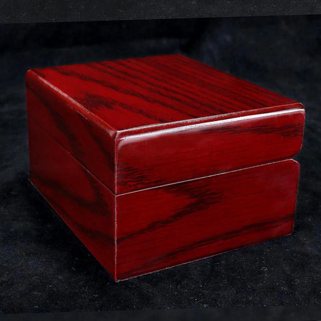 Винно-красный деревянный одинарный чехол для часов деревянная коробка