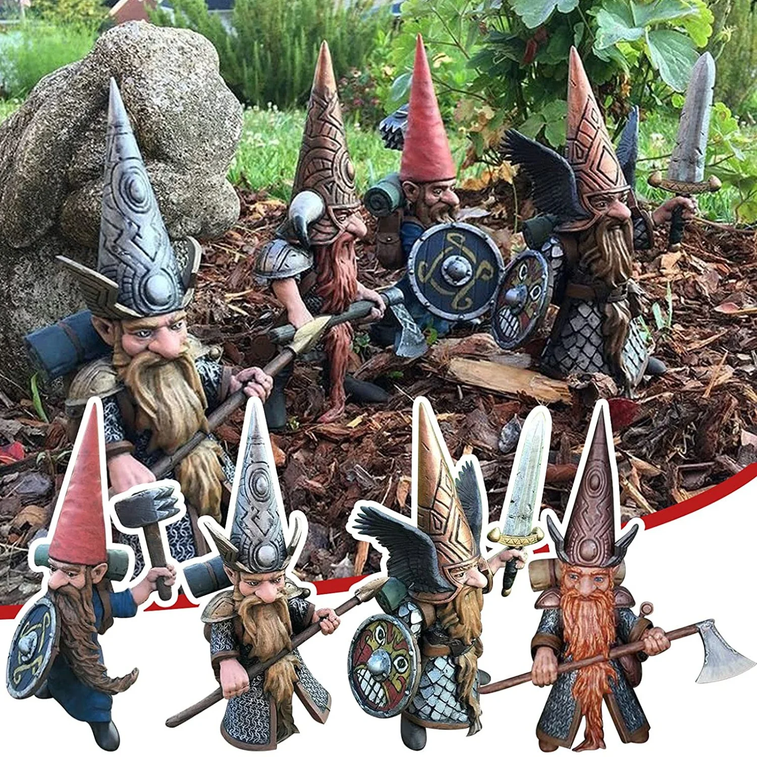 Gnome Guards Statues - Garden Gnomes Decorate Ornaments - Collectible Resin Figures for Outdoor
Gnome Guards Statues - Garden Gnomes Decorate Ornaments - Collectible Resin Figures for Outdoor